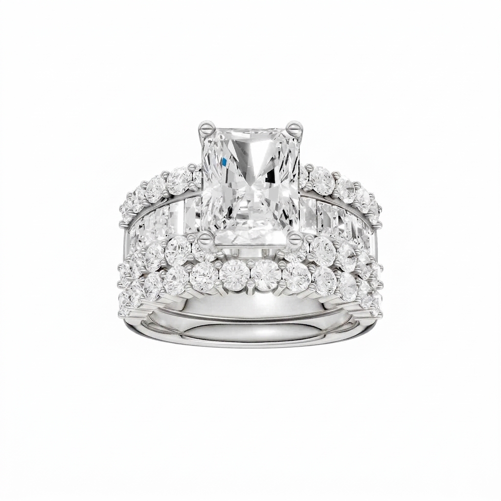 14K 5.00 CT Lab Grown Diamond Bridal Set