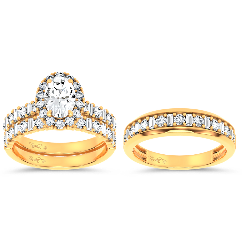 14K 3.00CT Certified Lab Grown TRIO SET - Image 2
