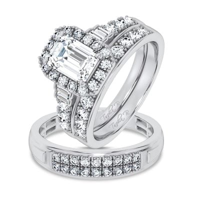 14K 3.17CT Certified Lab Grown TRIO SET