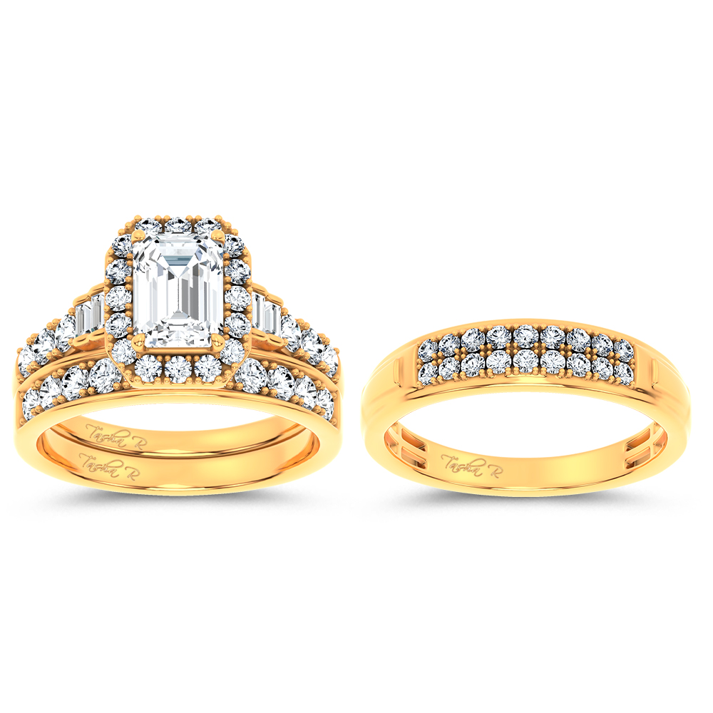 14K 3.17CT Certified Lab Grown TRIO SET - Image 2
