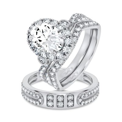 14K 3.17CT Certified Lab Grown TRIO SET