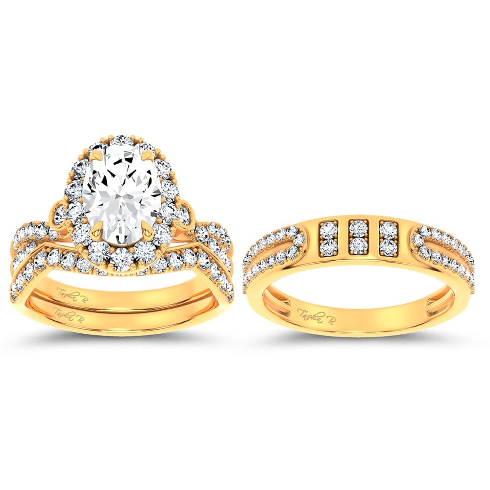 14K 3.17CT Certified Lab Grown TRIO SET - Image 2