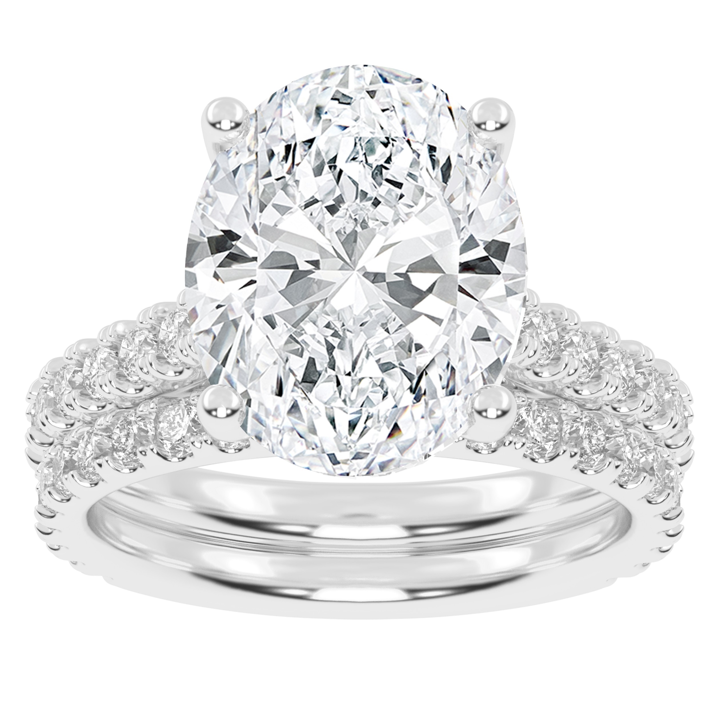 10K 5.00CT Certified Lab Grown DIAMOND BRIDAL SET