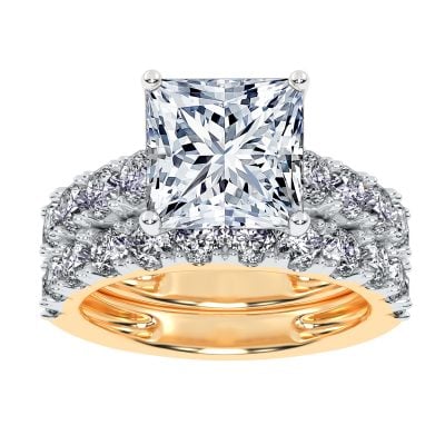 10K 5.00CT Certified Lab Grown DIAMOND BRIDAL SET