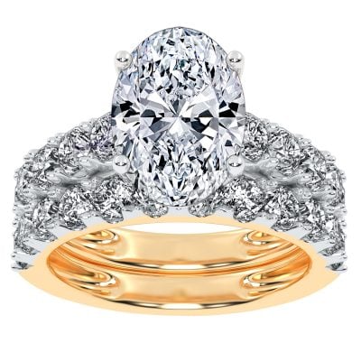 10K 5.00CT Certified Lab Grown DIAMOND BRIDAL SET