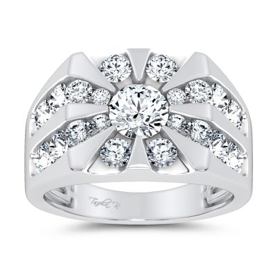 14k 3.00CT Certified Lab Grown Mens Ring
