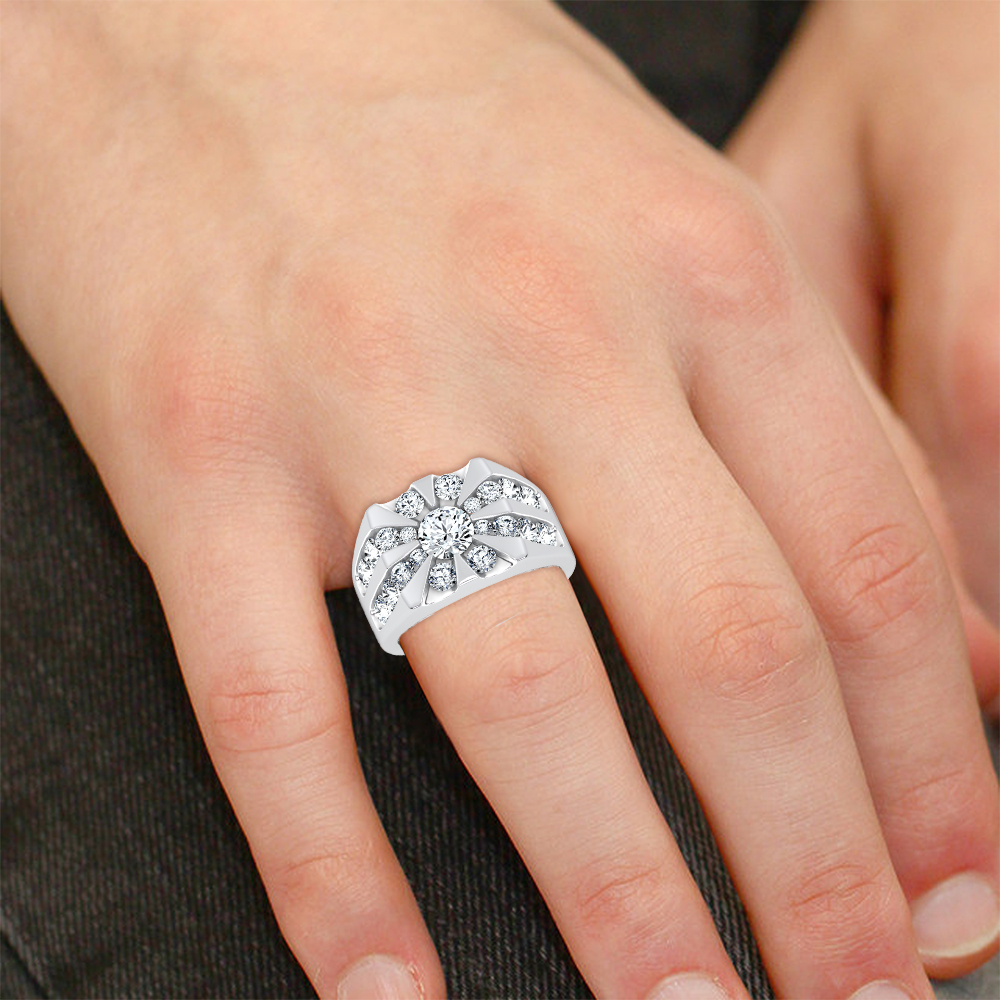 14k 3.00CT Certified Lab Grown Mens Ring - Image 4