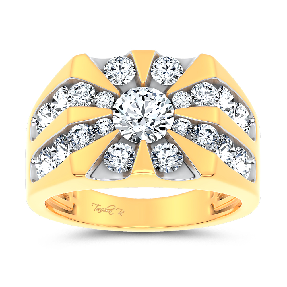 14k 3.00CT Certified Lab Grown Mens Ring