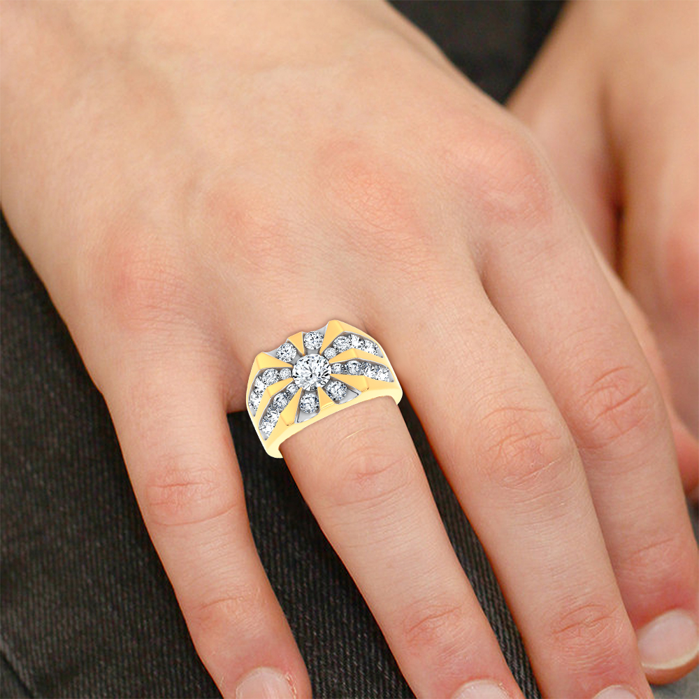 14k 3.00CT Certified Lab Grown Mens Ring - Image 4