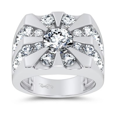 14k 5.00CT Certified Lab Grown Mens Ring