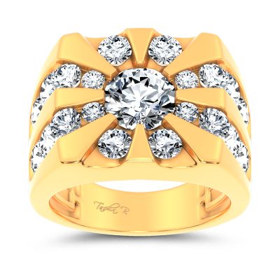 14k 5.00CT Certified Lab Grown Mens Ring