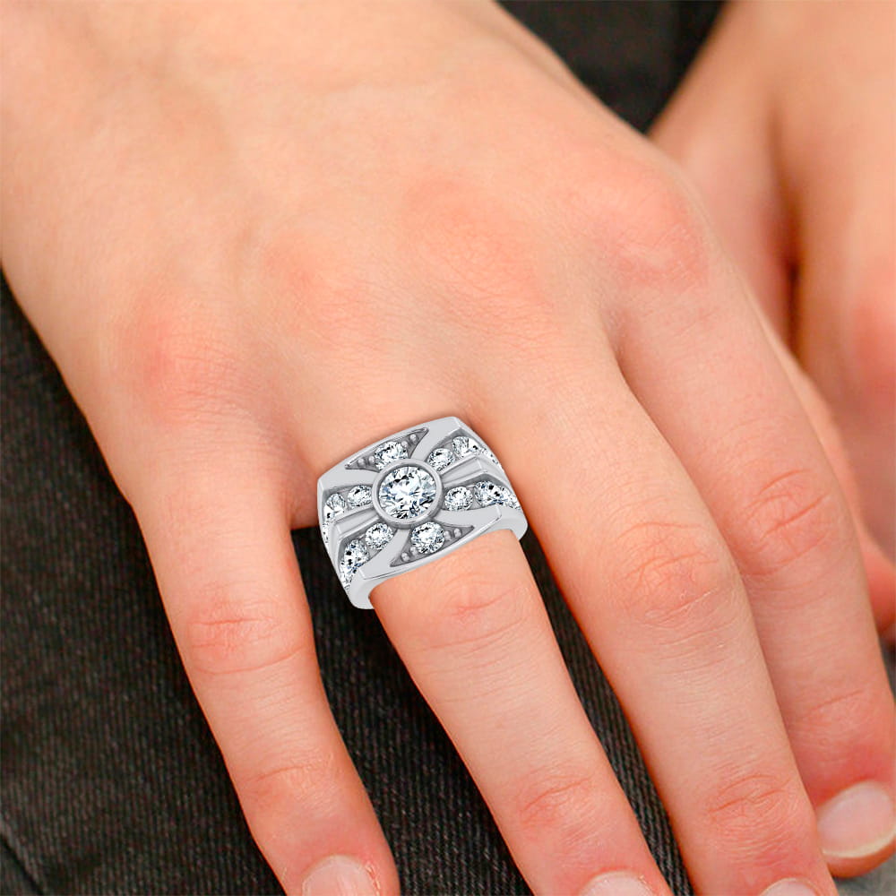14k 4.75CT Certified Lab Grown Mens Ring - Image 4