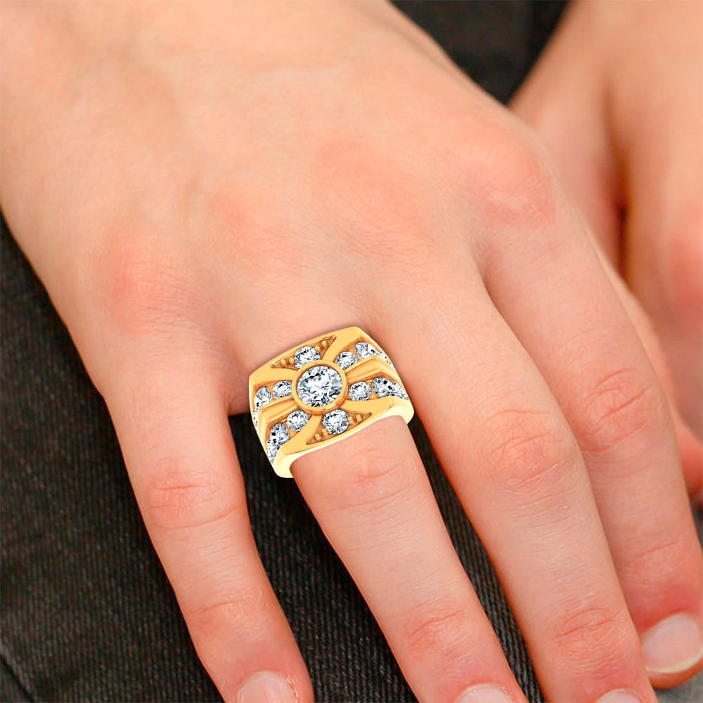 14k 4.75CT Certified Lab Grown Mens Ring - Image 4