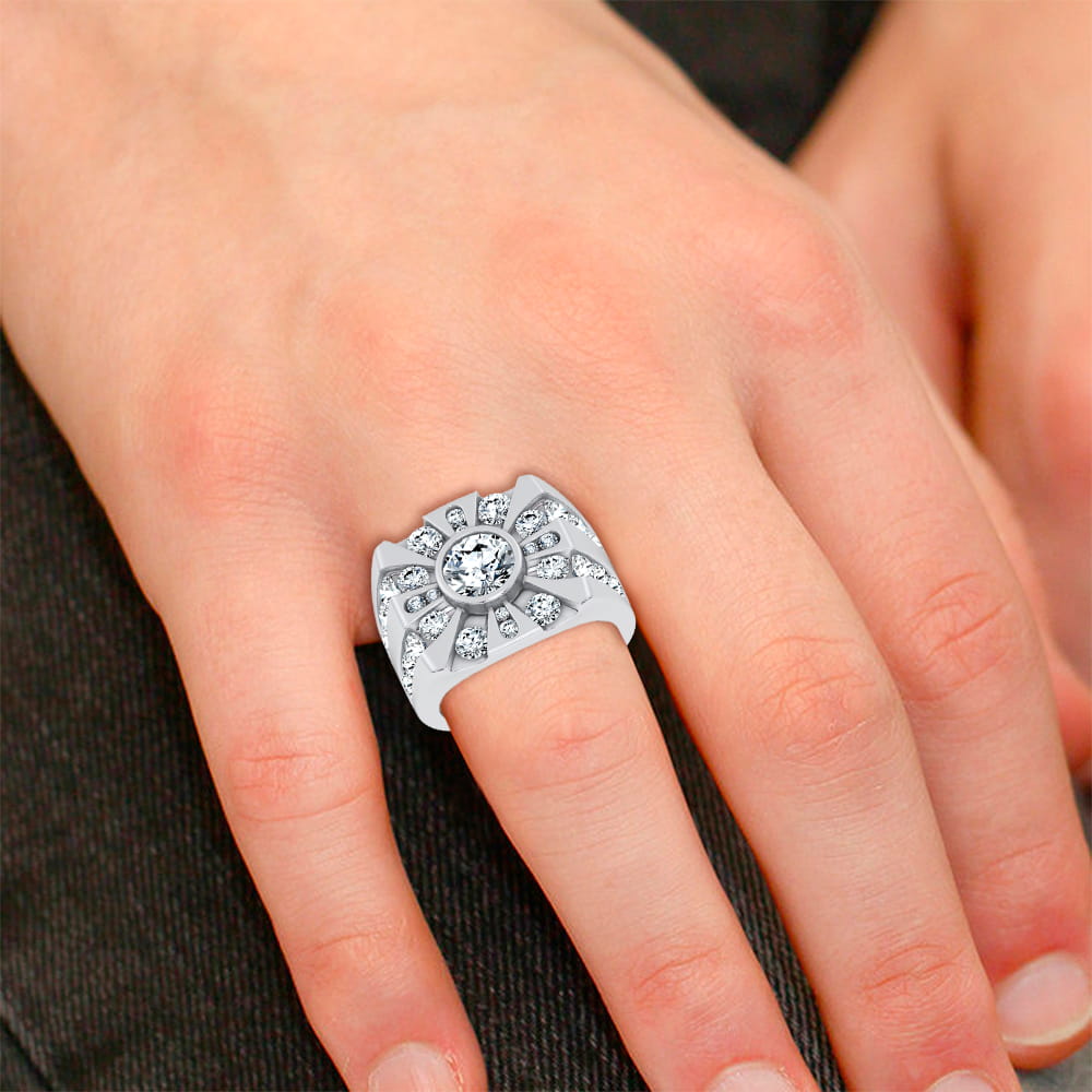 14k 4.49CT Certified Lab Grown Mens Ring - Image 4