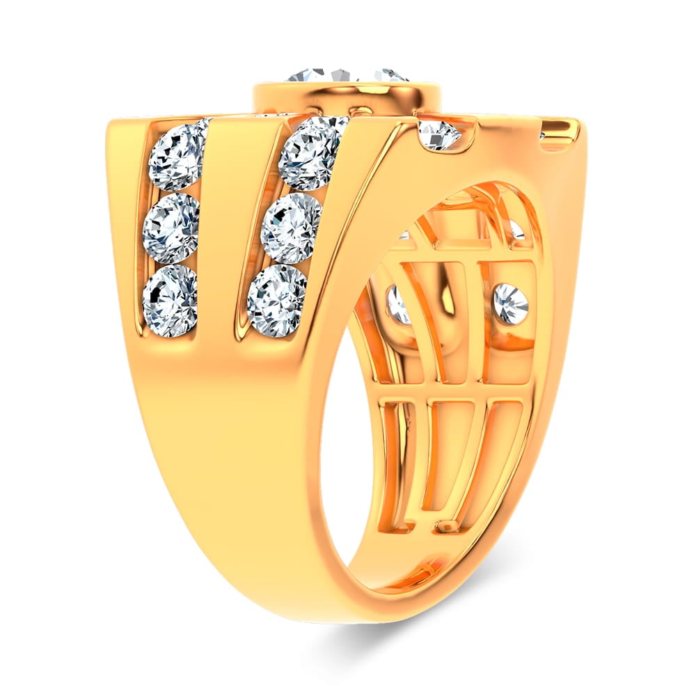 14k 4.49CT Certified Lab Grown Mens Ring - Image 2