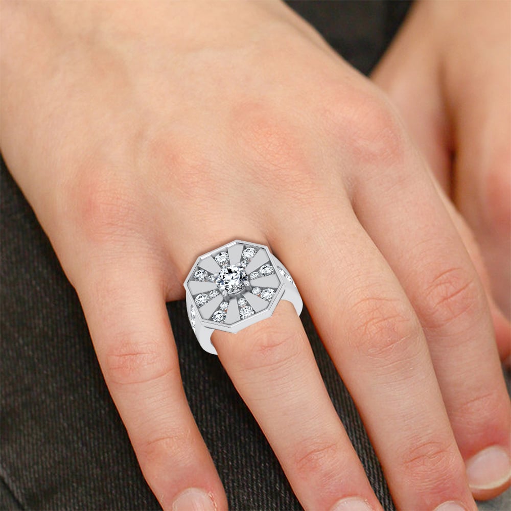 14k 3.00CT Certified Lab Grown Mens Ring - Image 4