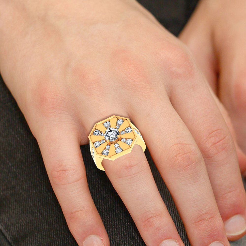 14k 3.00CT Certified Lab Grown Mens Ring - Image 4