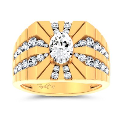 14K 2.25CT Certified Lab Grown Mens Ring