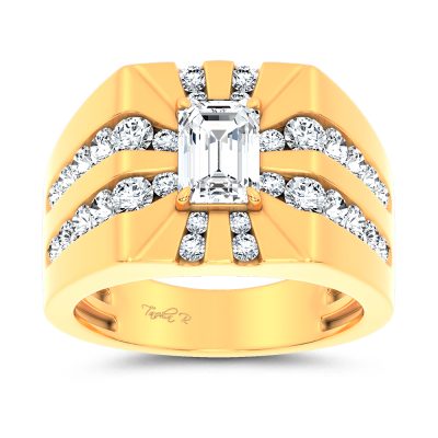 14k 3.00CT Certified Lab Grown Mens Ring