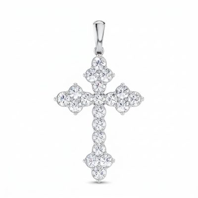14K 1.00 CT Lab Grown Diamond Cross Pendant