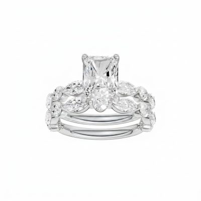 14K 4.00 CT Lab Grown Diamond Bridal Set