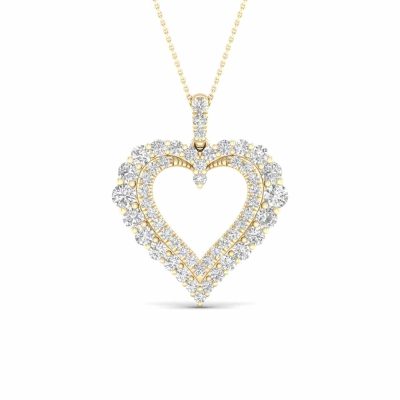 14K 1.00 CT Heart Lab Grown Diamond Pendant