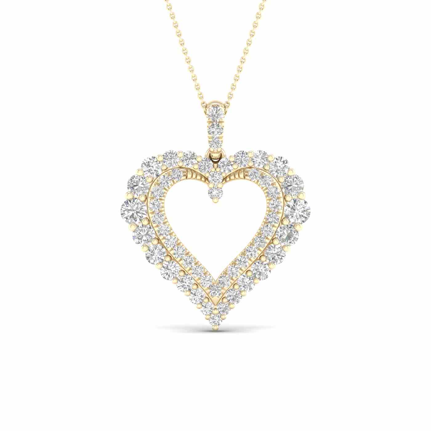 14K 1.00 CT Heart Lab Grown Diamond Pendant