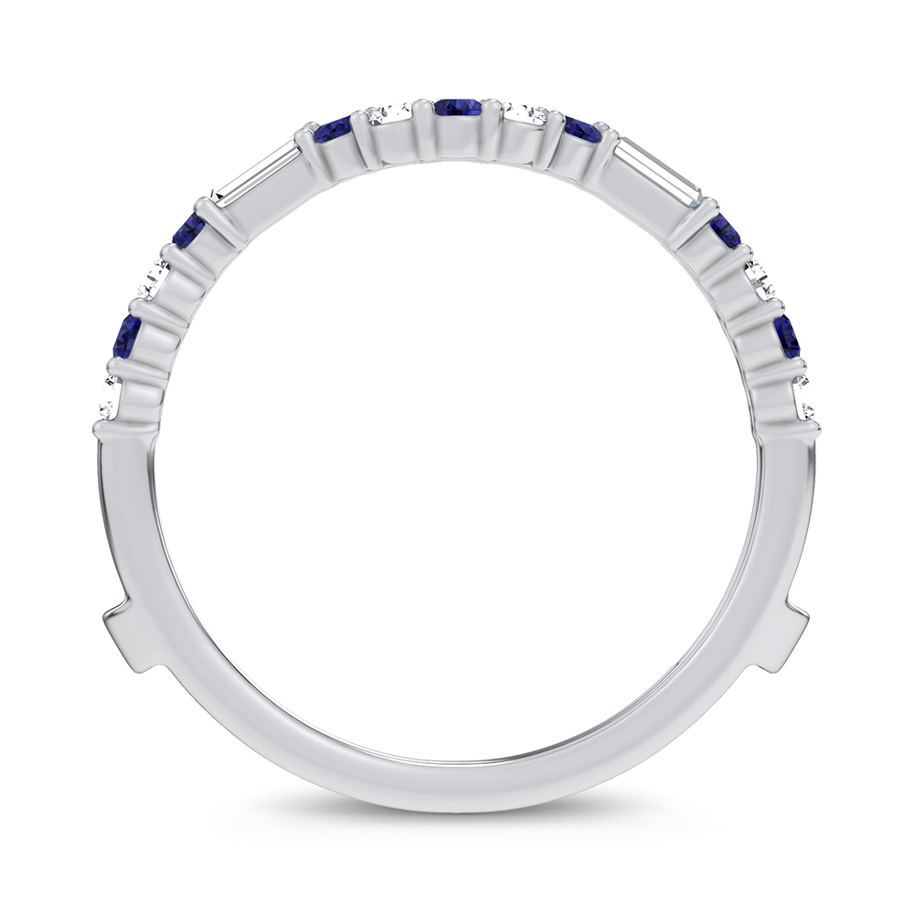 14K 0.37CT Natural SAPPHIRE RING GUARD with 0.25CT Lab Grown Diamonds - Image 3