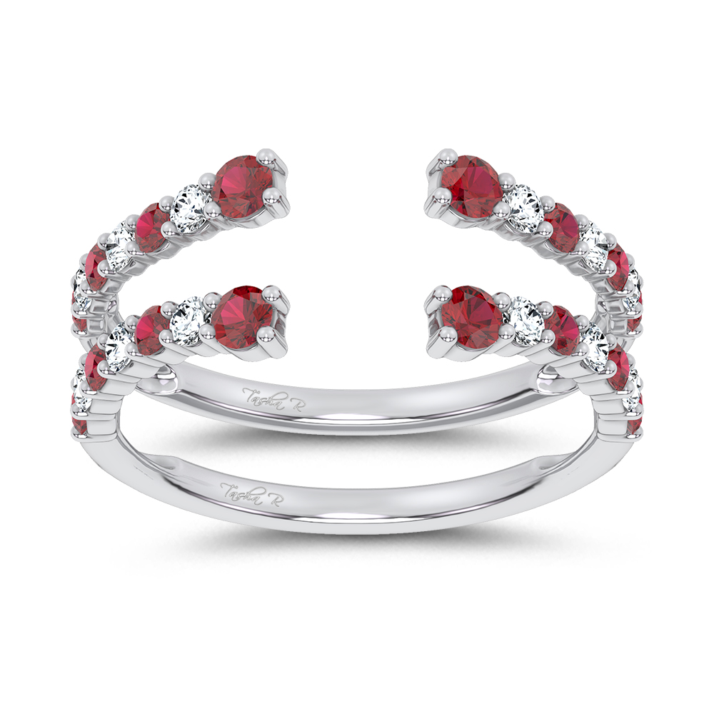 14K 0.54CT Natural Ruby GUARD with 0.25CT Lab Grown Diamonds