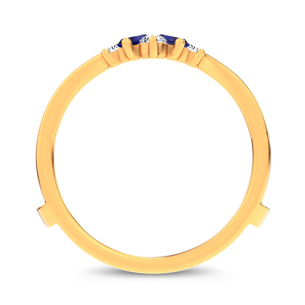 14K 0.44CT Natural SAPPHIRE RING GUARD with 0.20CT Lab Grown Diamonds - Image 3