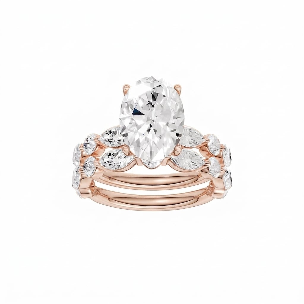 14K 6.00 CT Lab Grown Diamond Bridal Set