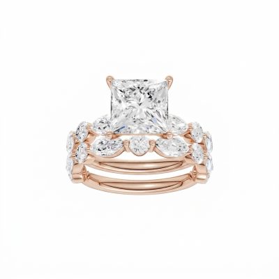 14K 5.00 CT Lab Grown Diamond Bridal Set