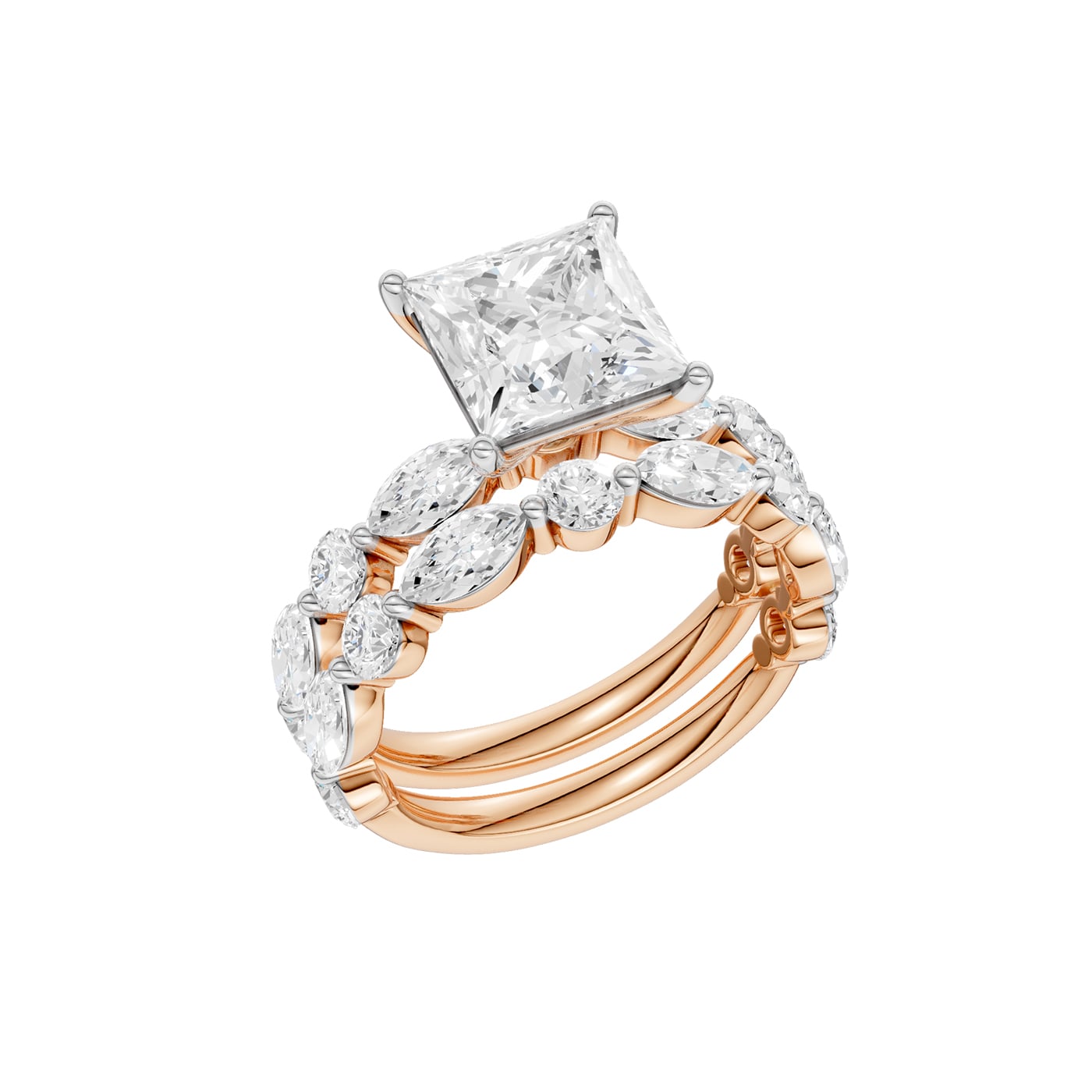 14K 5.00 CT Lab Grown Diamond Bridal Set - Image 2
