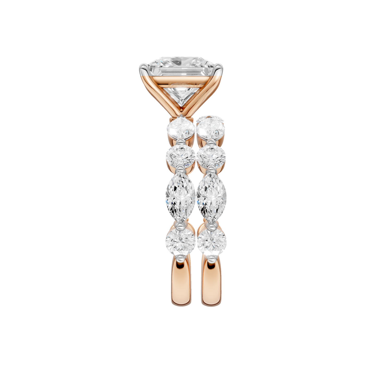 14K 5.00 CT Lab Grown Diamond Bridal Set - Image 4