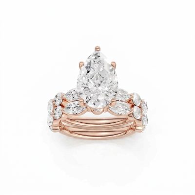 14K 5.00 CT Lab Grown Diamond Bridal Set