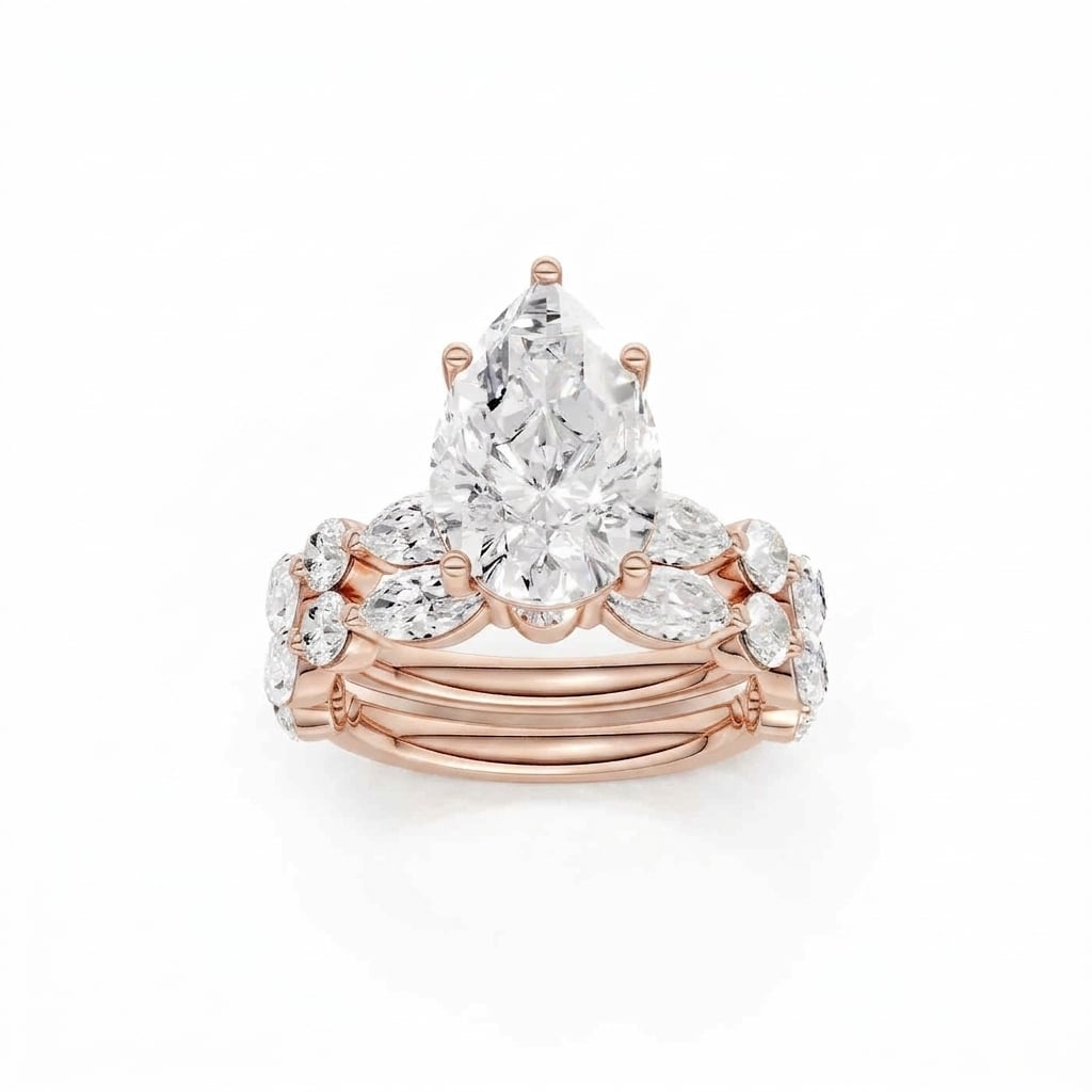 14K 5.00 CT Lab Grown Diamond Bridal Set