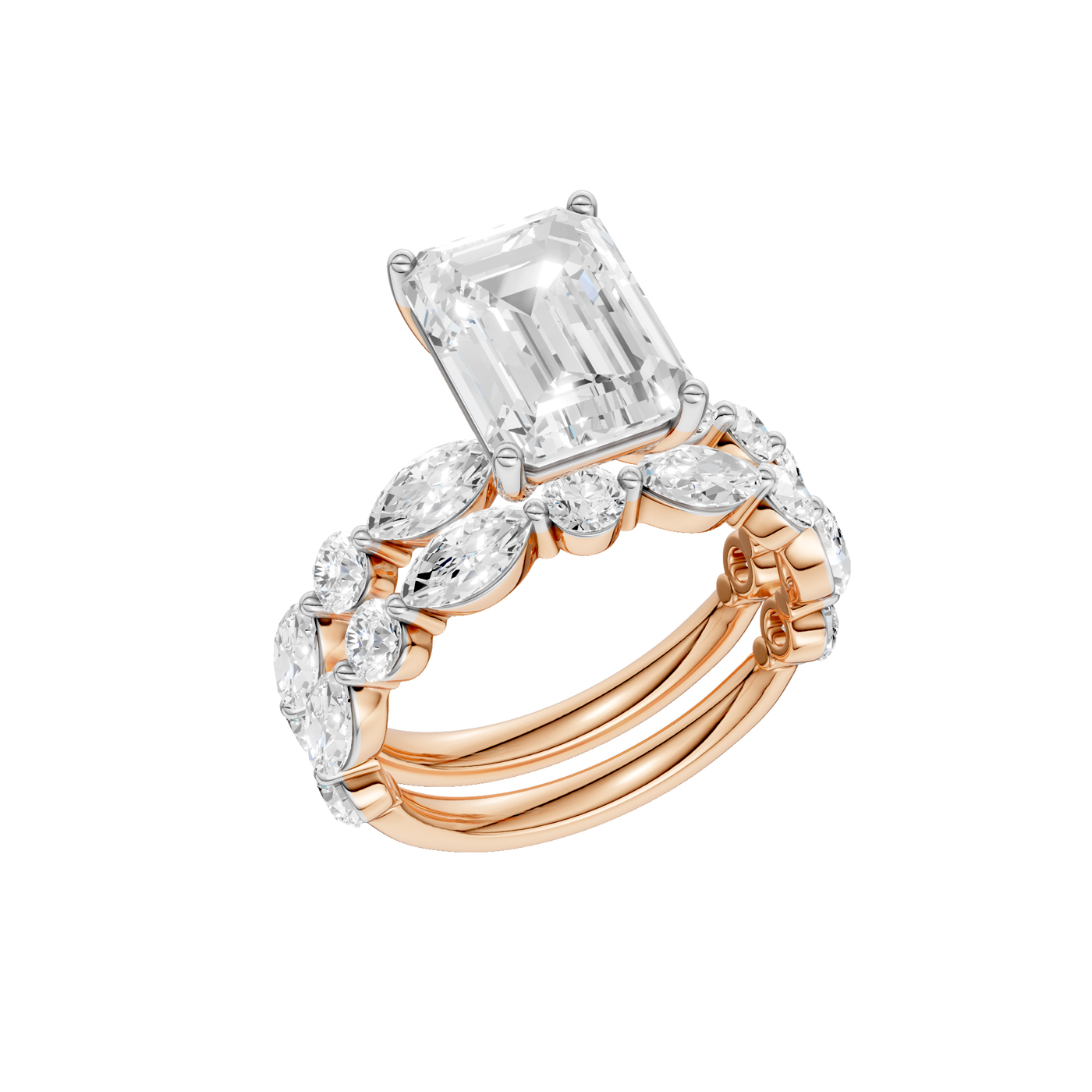 14K 5.00 CT Lab Grown Diamond Bridal Set - Image 2