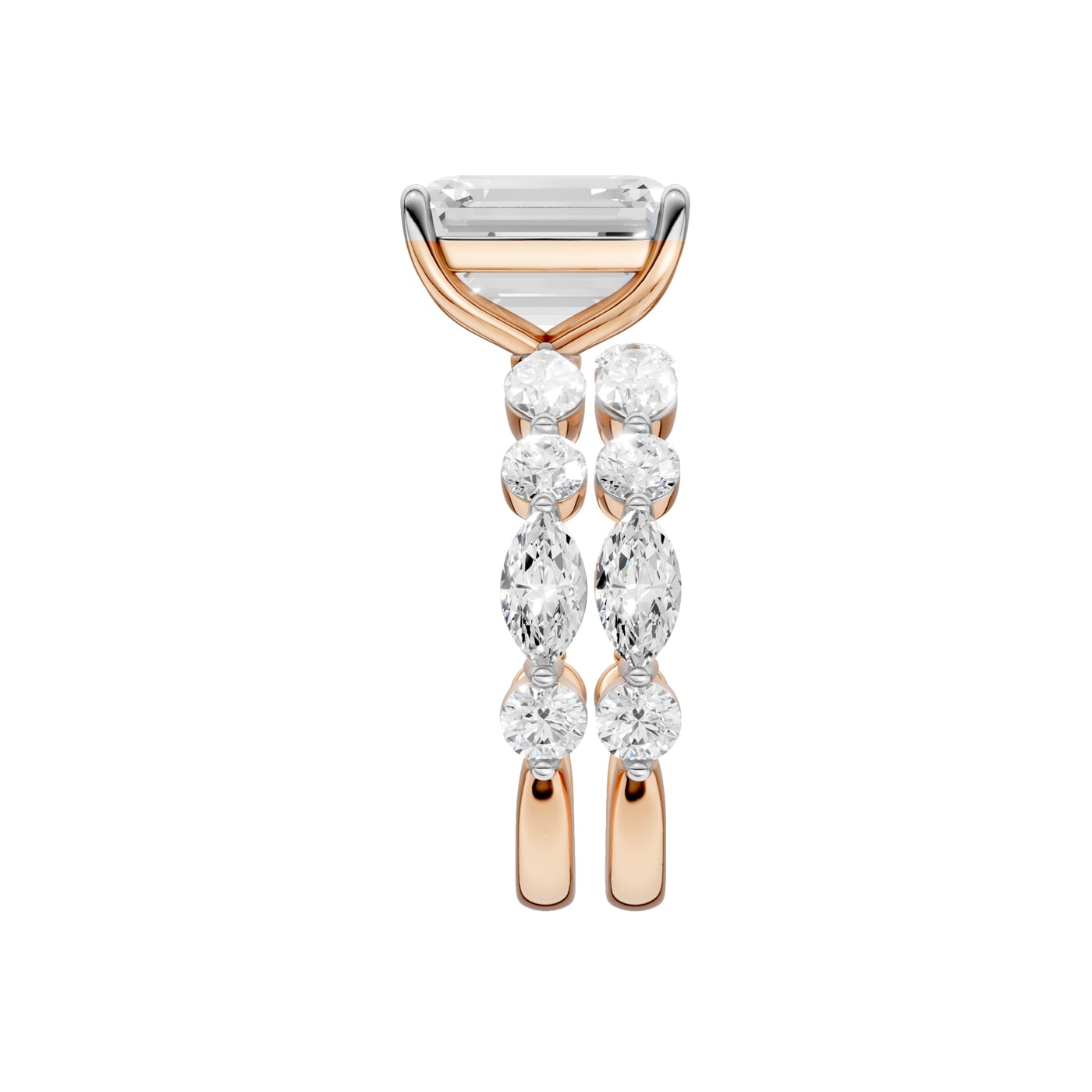 14K 5.00 CT Lab Grown Diamond Bridal Set - Image 4