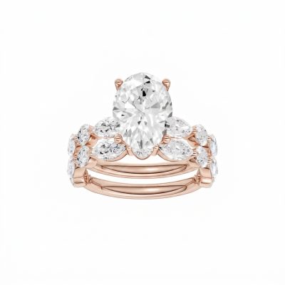 14K 5.00 CT Lab Grown Diamond Bridal Set
