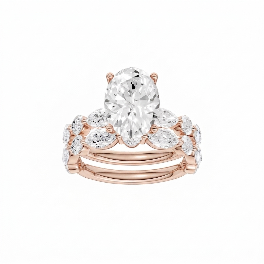 14K 5.00 CT Lab Grown Diamond Bridal Set