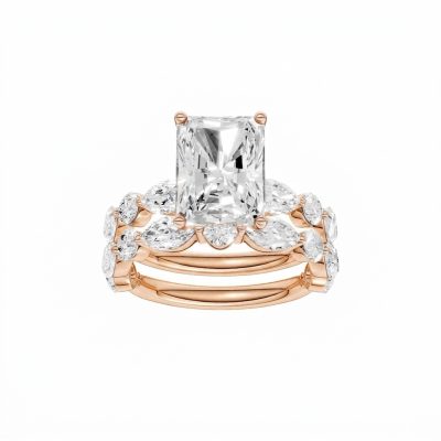 14K 5.00 CT Lab Grown Diamond Bridal Set