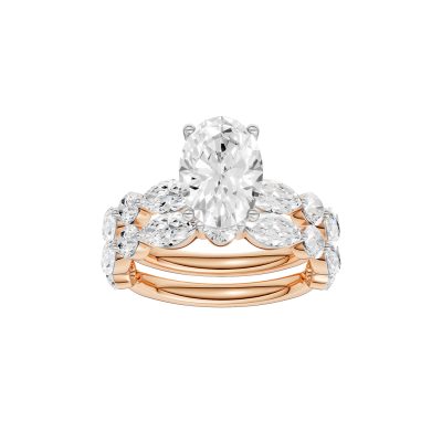 14K 4.00 CT Lab Grown Diamond Bridal Set