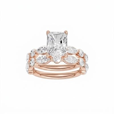 14K 4.00 CT Lab Grown Diamond Bridal Set