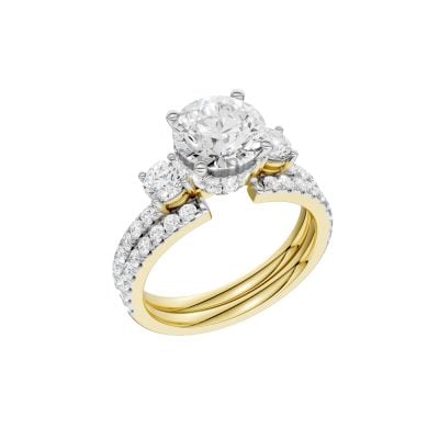 14K 3.24 CT Lab Grown Diamond Bridal Set