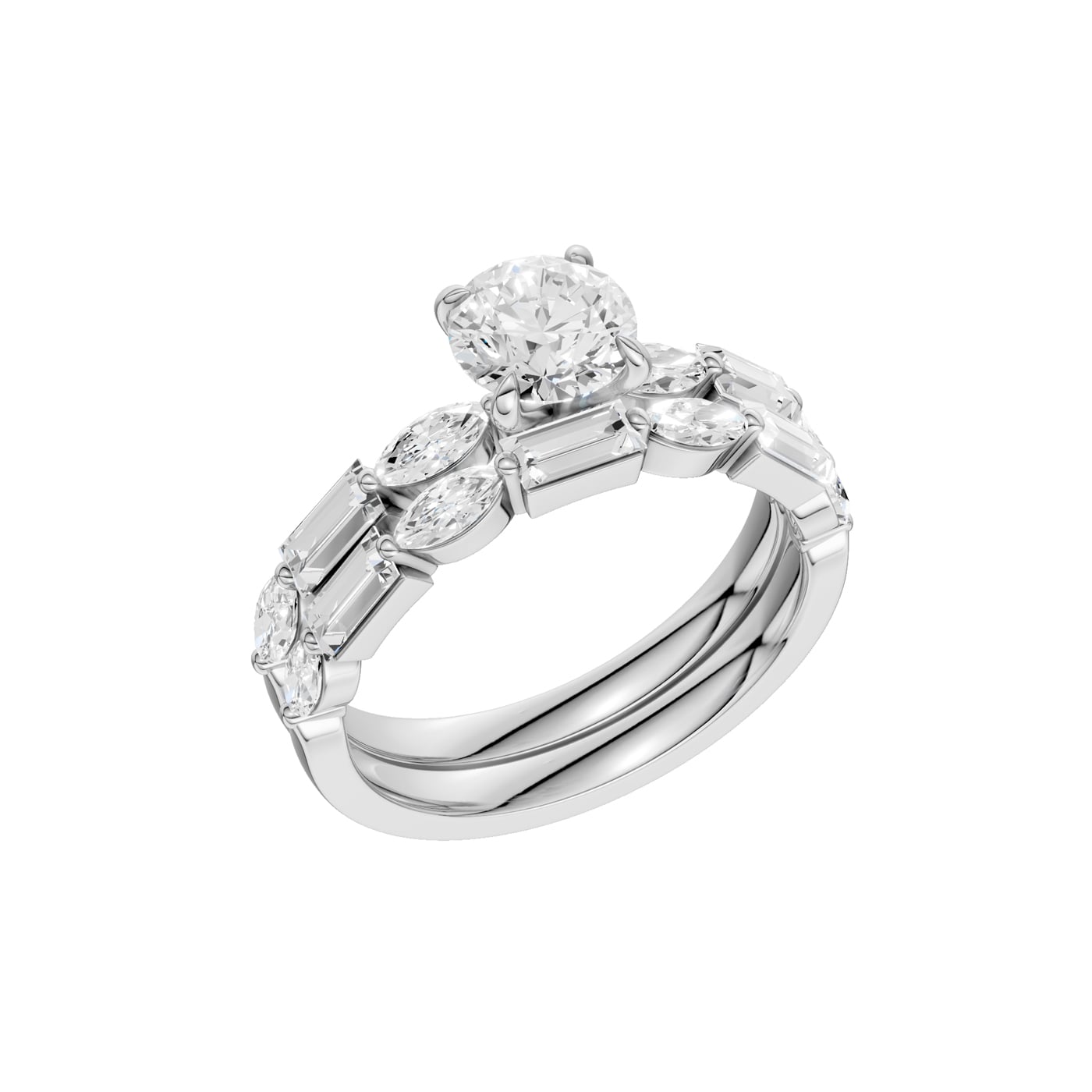 14K 2.00 CT Lab Grown Diamond Bridal Set - Image 4