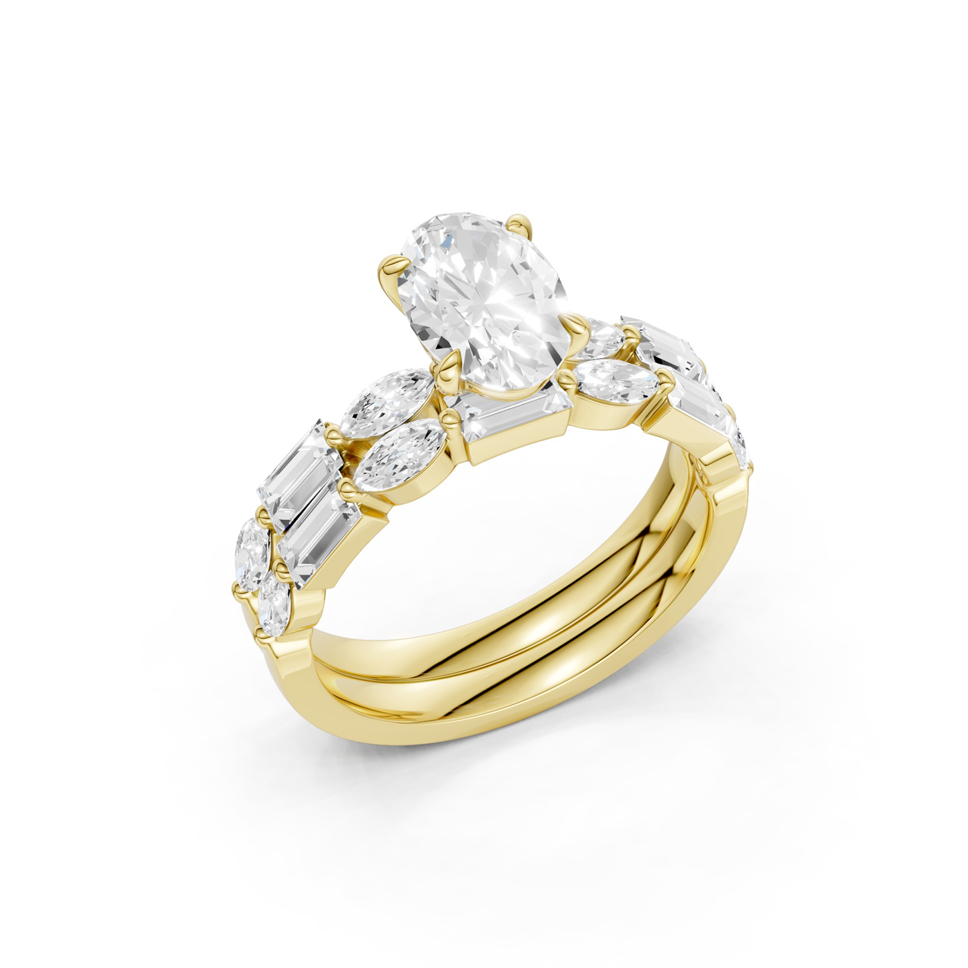 14K 2.00 CT Lab Grown Diamond Bridal Set - Image 4