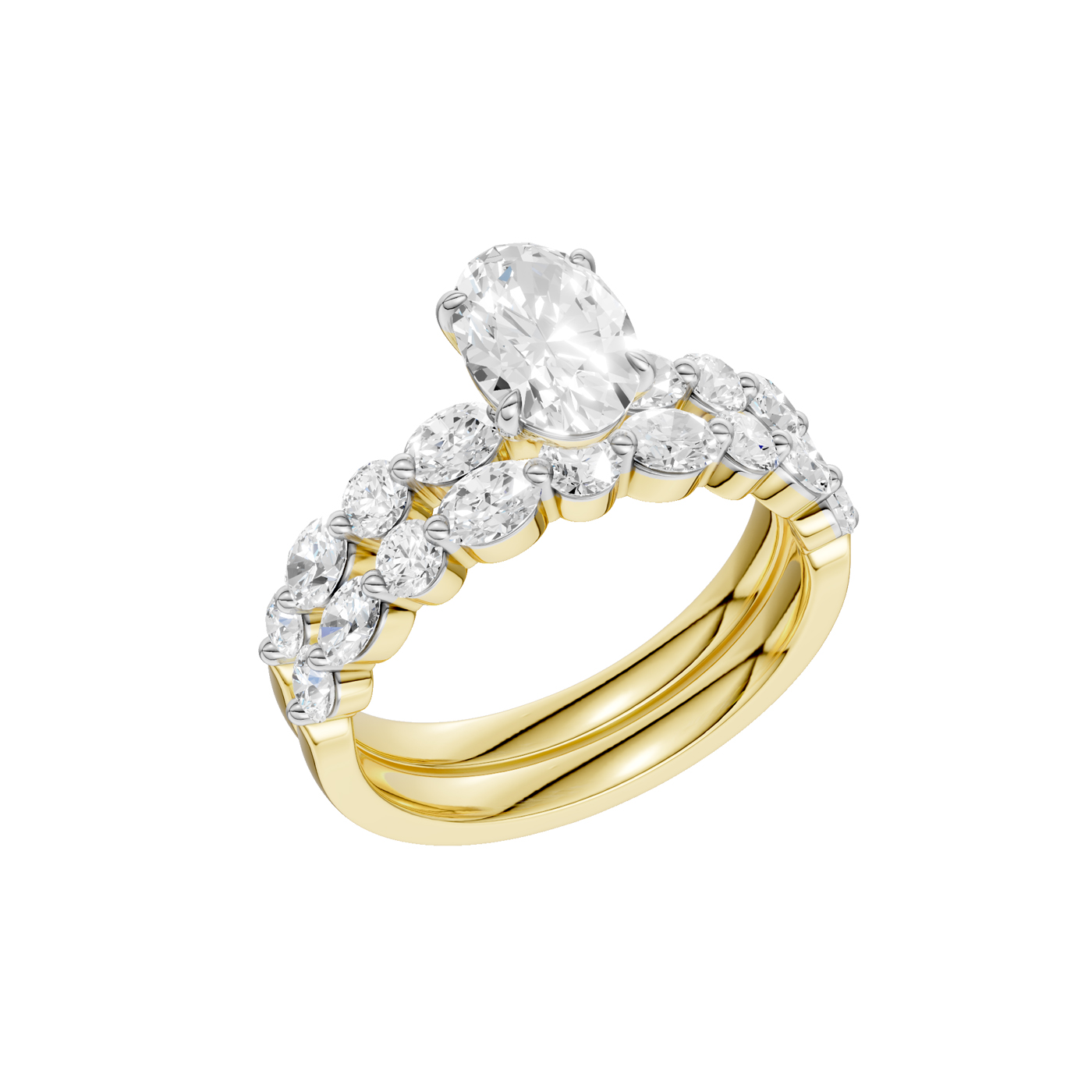 14K 2.00 CT Lab Grown Diamond Bridal Set - Image 3
