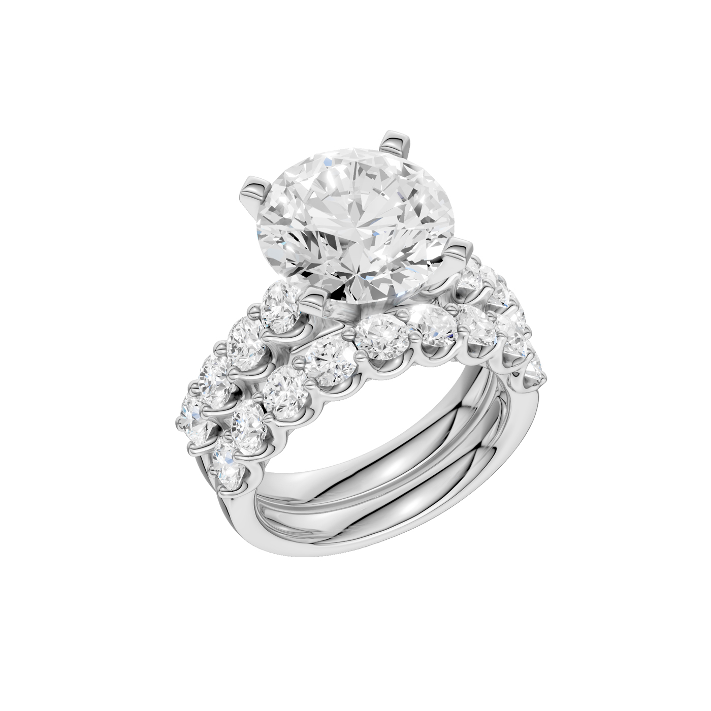 14K 7.00 CT Lab Grown Diamond Bridal Set - Image 4