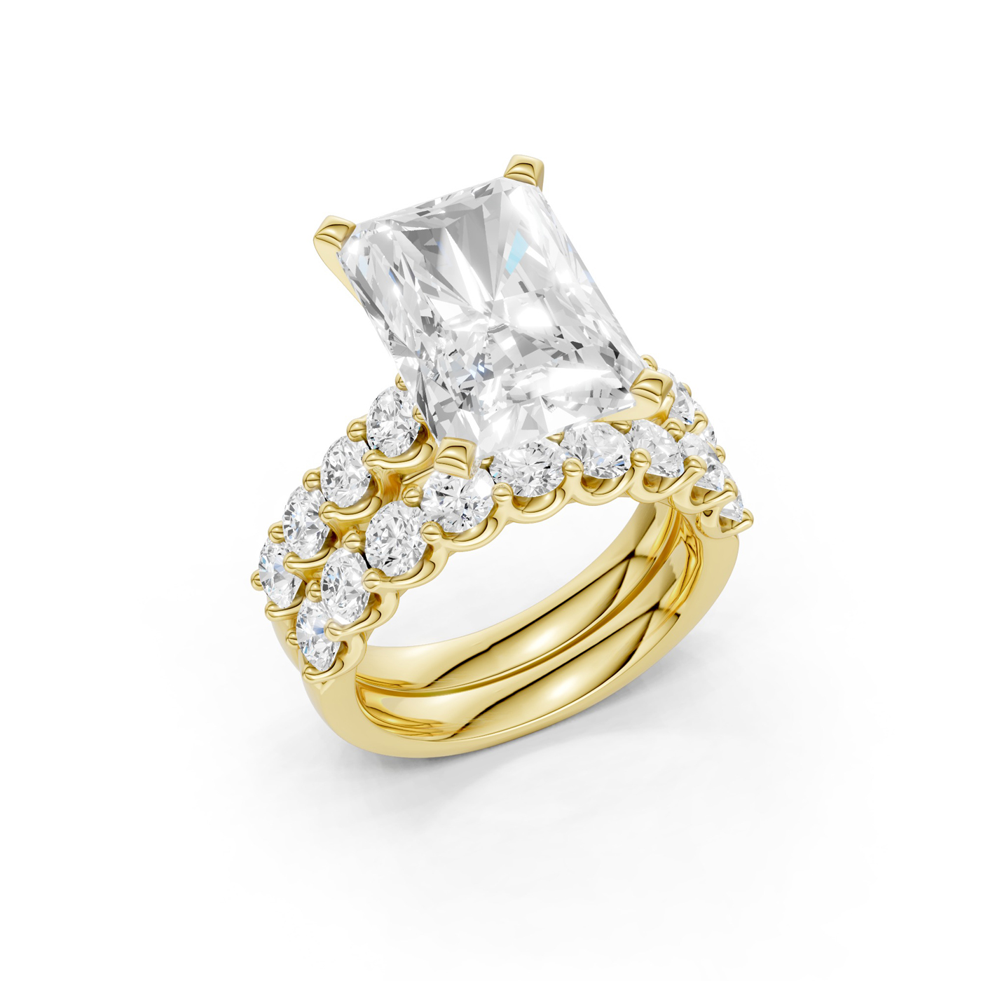 14K 8.00 CT Lab Grown Diamond Bridal Set - Image 3