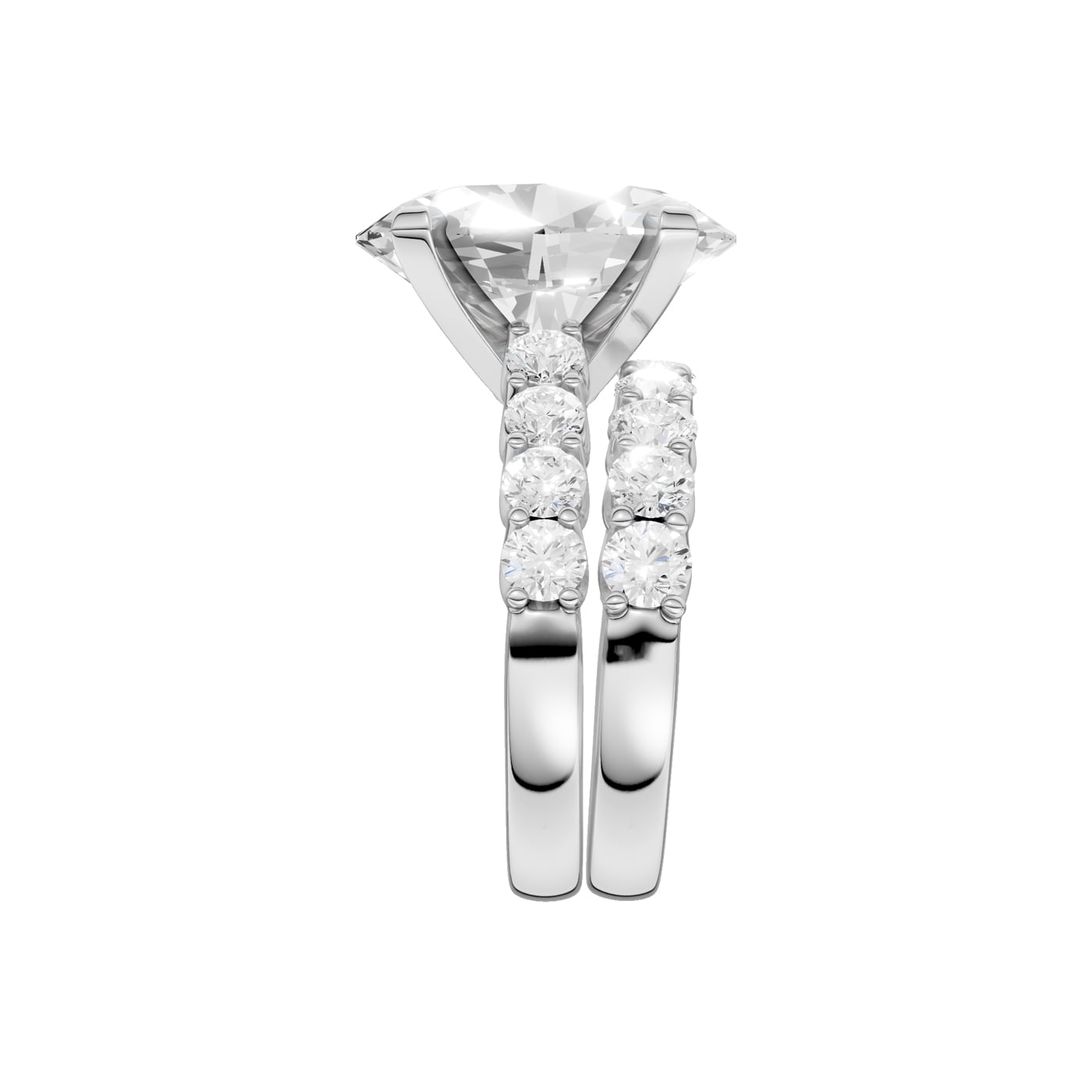 14K 9.00 CT Lab Grown Diamond Bridal Set - Image 3